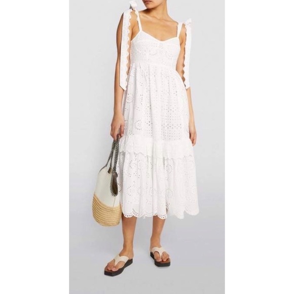 Alexis Antonella Lace White Eyelet Midi Dress - Picture 2 of 7